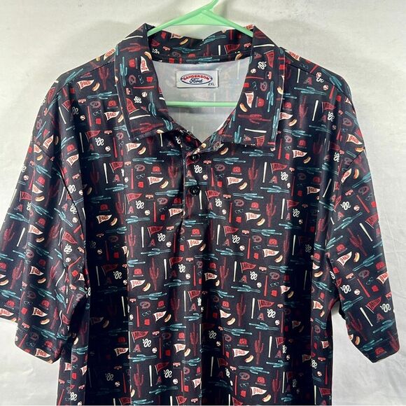 SGA Arizona Diamondbacks Fathers Day Black and Red Team Patterned Polo 0723 - Picture 2 of 10